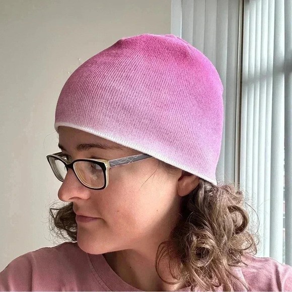Columbia Pink and White Ombré Beanie Winter Hat, One Size - Picture 15 of 15